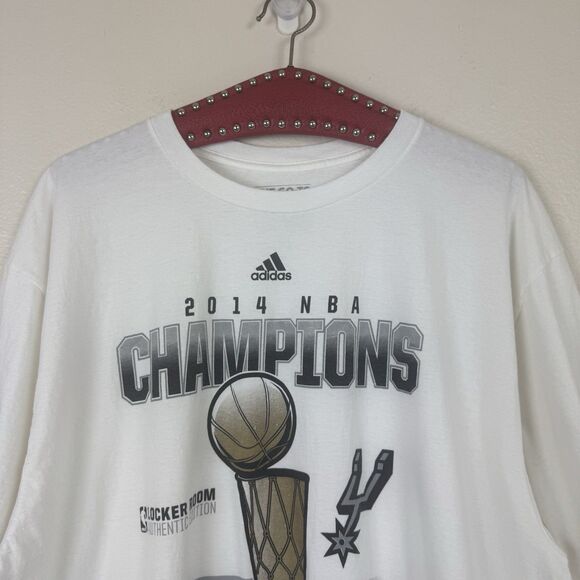 Adidas NBA San Antonio Spurs Champions T-Shirt Locker Room Edition White 2X - Picture 2 of 13
